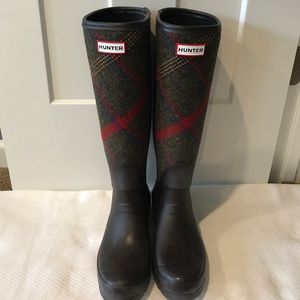 Hunter Mallalieus Chaucer Wool/Tweed Rain Boot